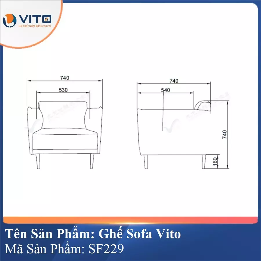 Bộ Ghế Sofa da cao cấp Vito SF229