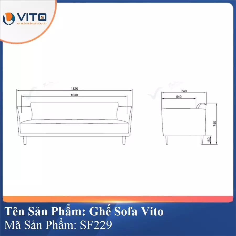 Bộ Ghế Sofa da cao cấp Vito SF229