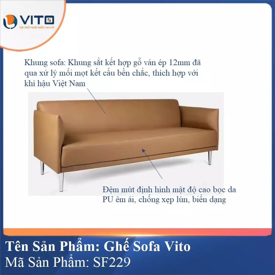 Bộ Ghế Sofa da cao cấp Vito SF229