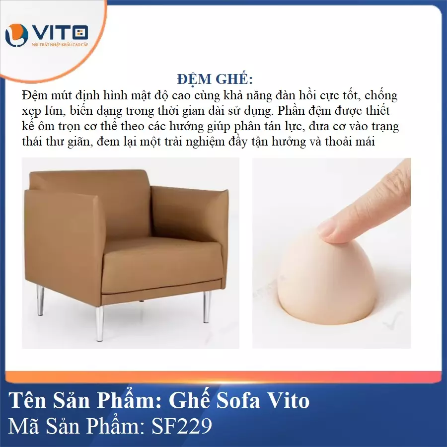 Bộ Ghế Sofa da cao cấp Vito SF229