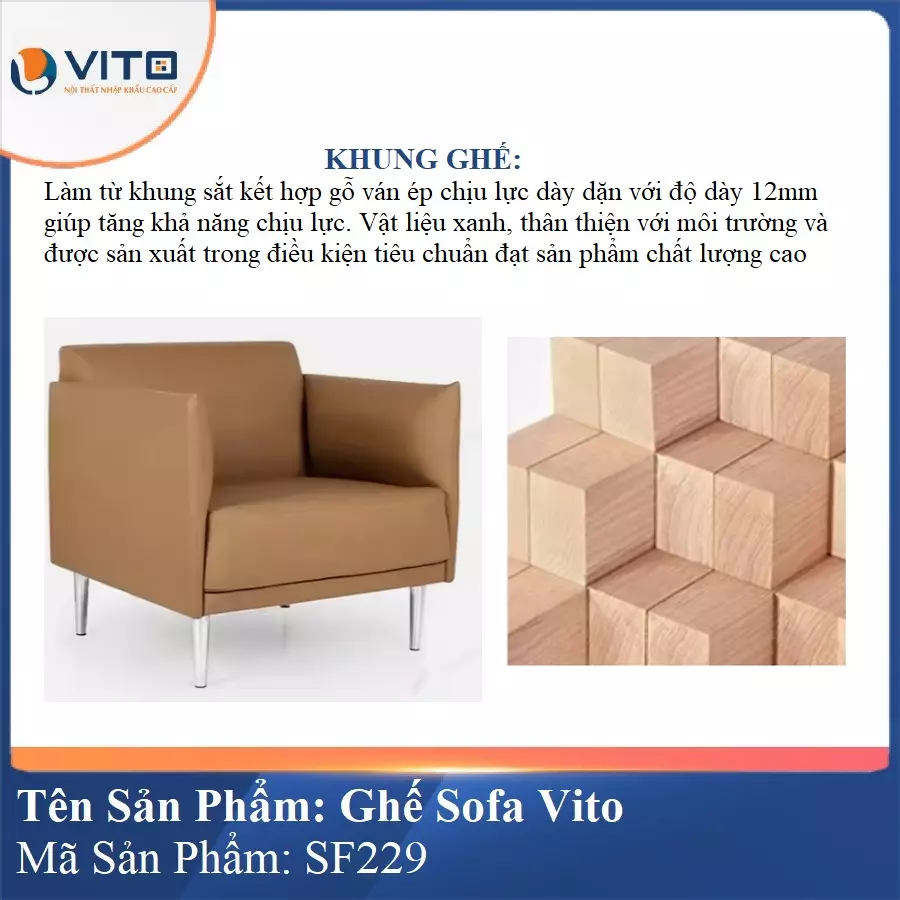 Bộ Ghế Sofa da cao cấp Vito SF229