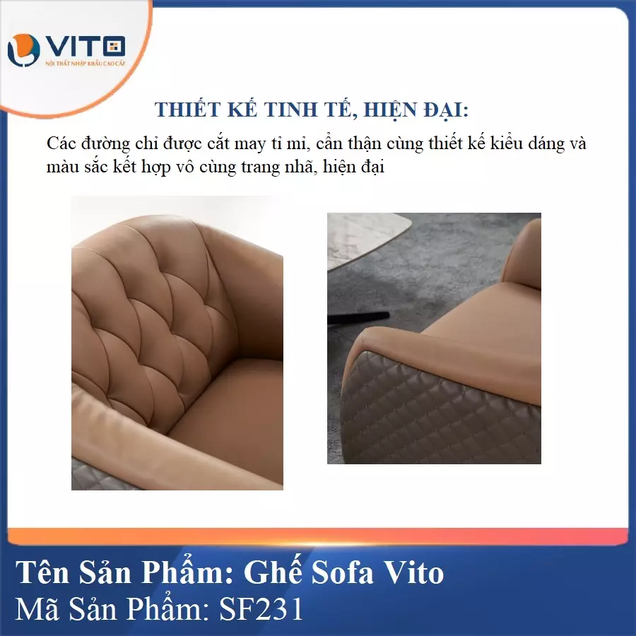 Bộ Ghế Sofa da cao cấp Vito SF231