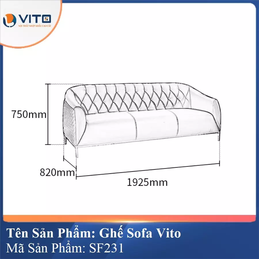 Bộ Ghế Sofa da cao cấp Vito SF231