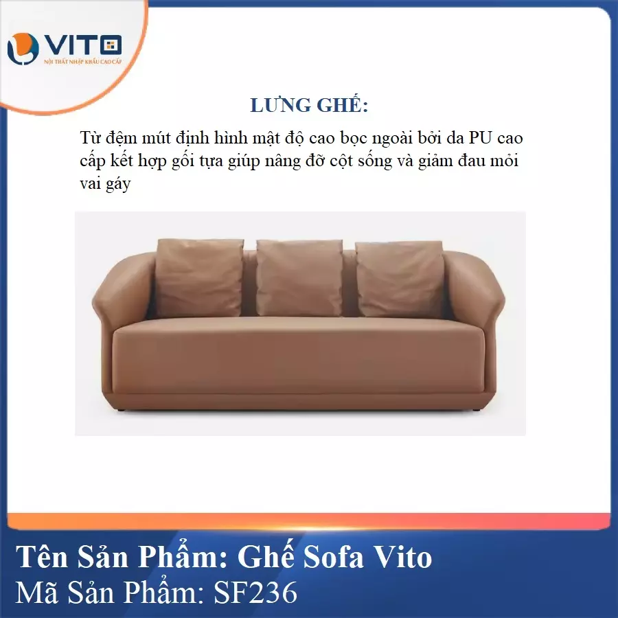 Bộ Ghế Sofa da cao cấp Vito SF236