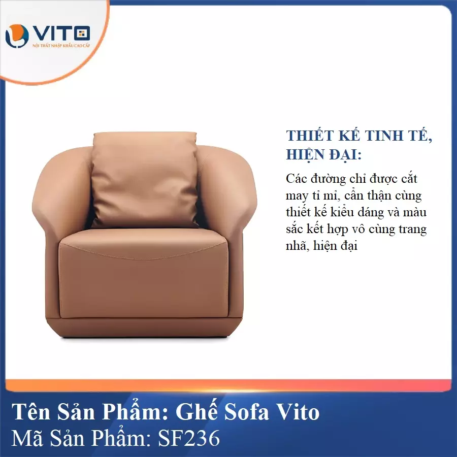 Bộ Ghế Sofa da cao cấp Vito SF236