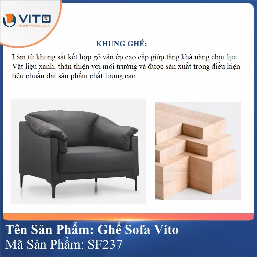 Bộ Ghế Sofa da cao cấp Vito SF237