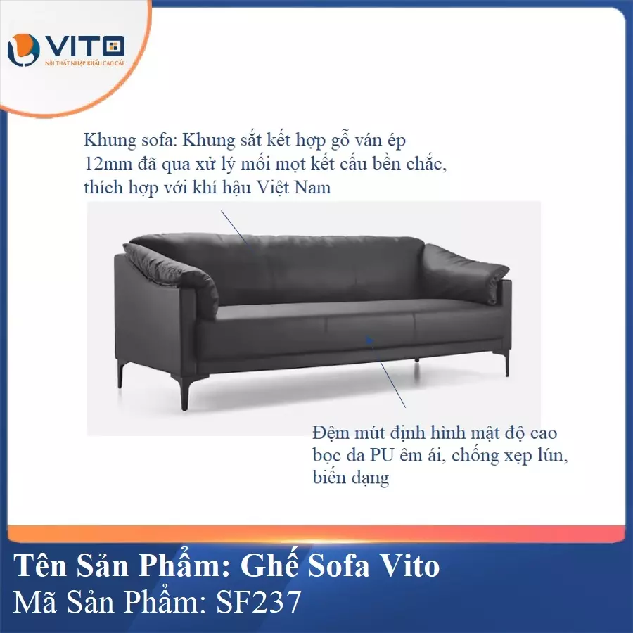 Bộ Ghế Sofa da cao cấp Vito SF237