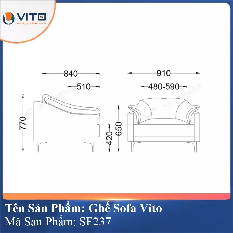 Bộ Ghế Sofa da cao cấp Vito SF237