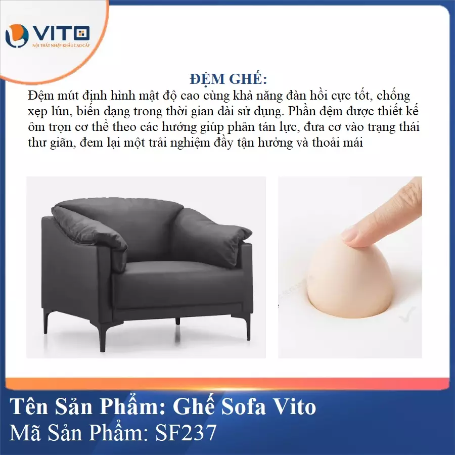 Bộ Ghế Sofa da cao cấp Vito SF237