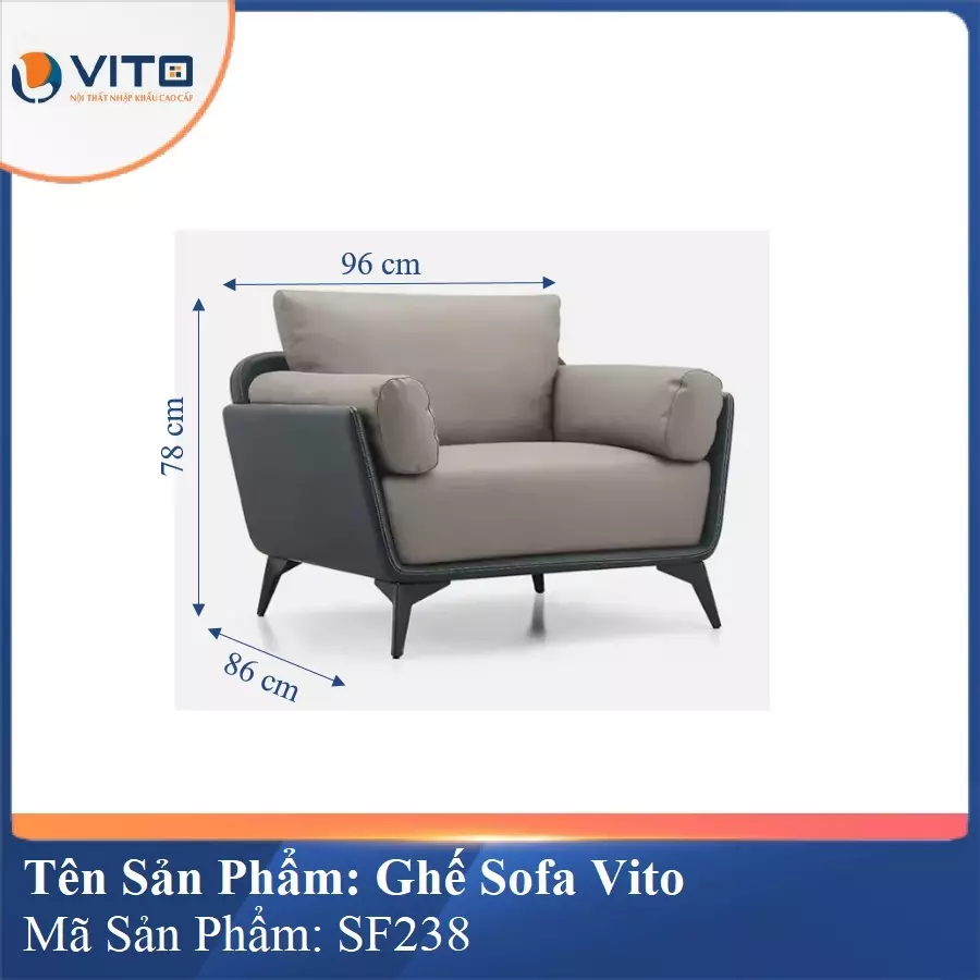 Bộ Ghế Sofa da cao cấp Vito SF238