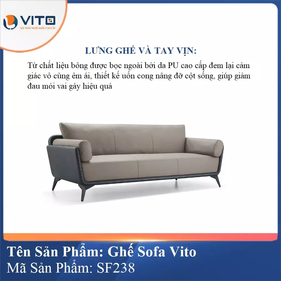 Bộ Ghế Sofa da cao cấp Vito SF238