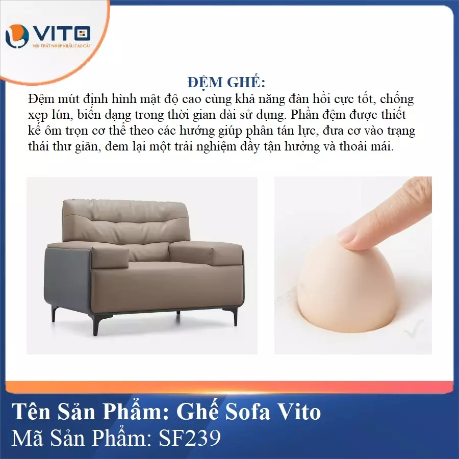 Bộ Ghế Sofa da cao cấp Vito SF239