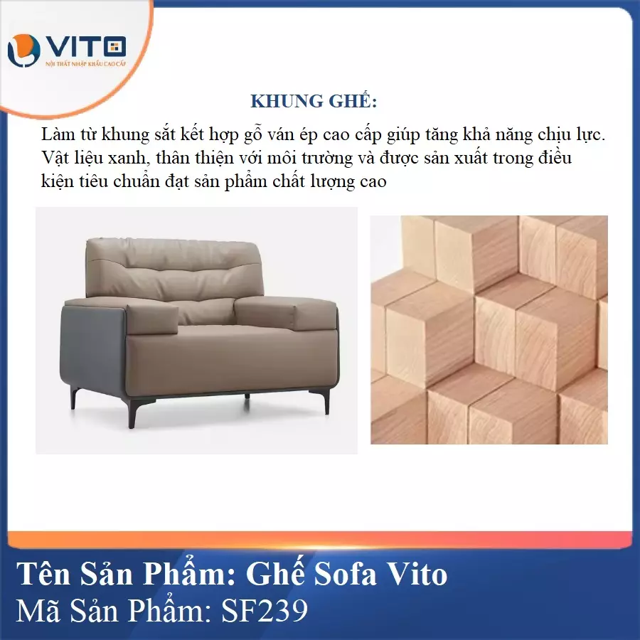 Bộ Ghế Sofa da cao cấp Vito SF239