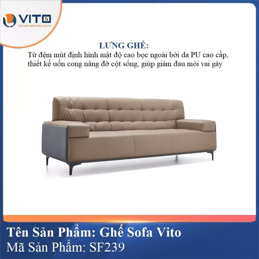 Bộ Ghế Sofa da cao cấp Vito SF239