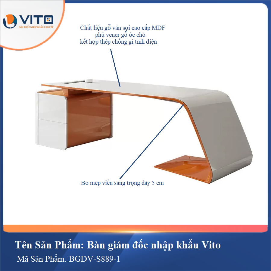 Bàn giám đốc nhập khẩu Vito BGDV-S889-1