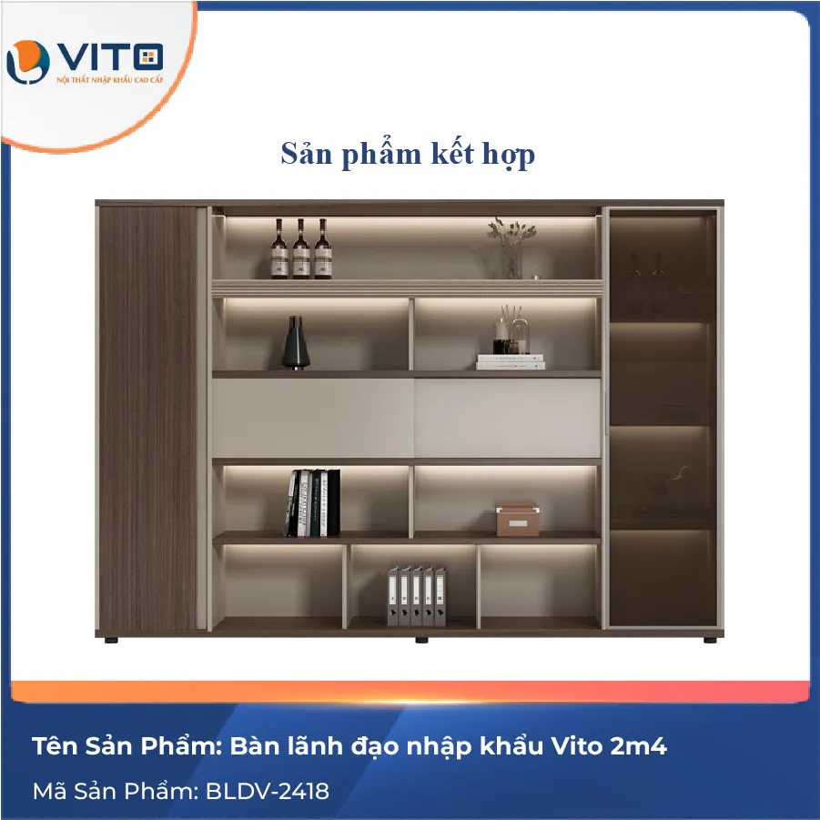 Bàn lãnh đạo nhập khẩu Vito 2m4 BLDV-2418