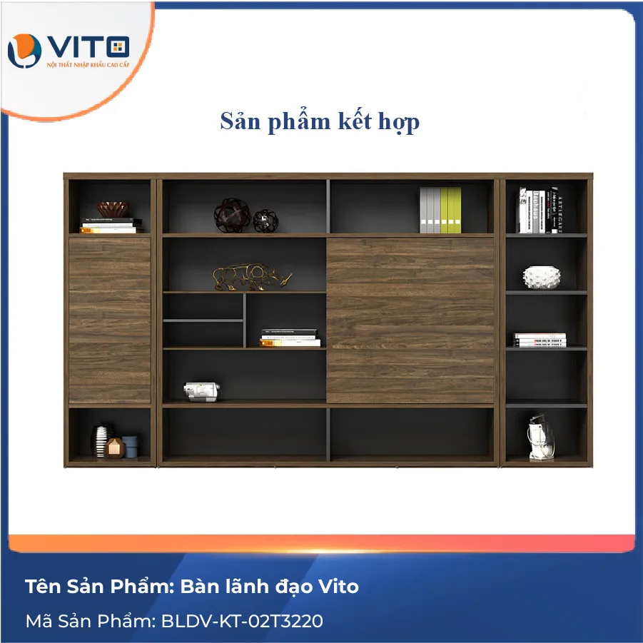 Bàn lãnh đạo Vito 3m2 BLDV-KT-02T3220