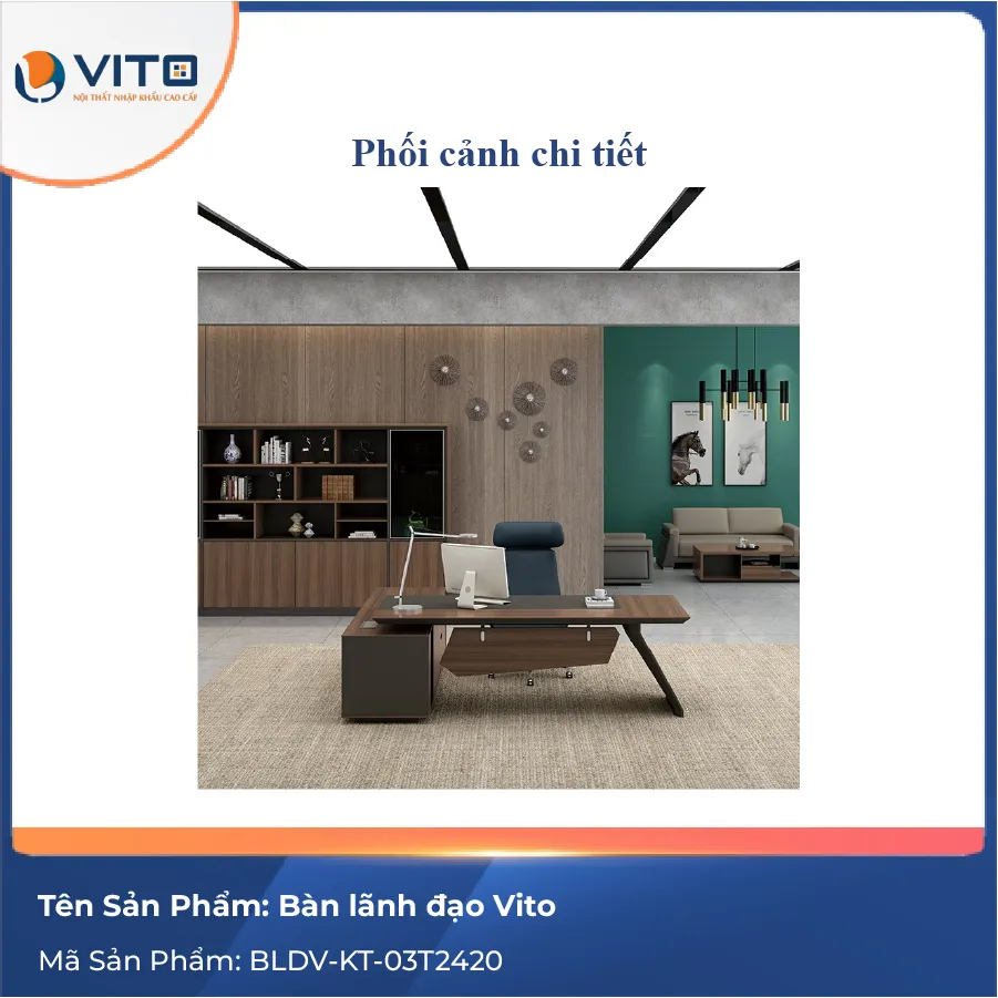 Bàn lãnh đạo Vito Titan 2m4 BLDV-KT-03T2420