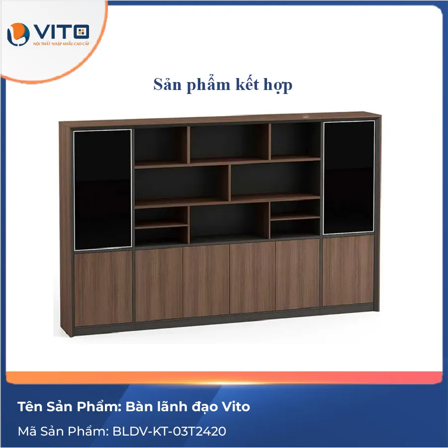 Bàn lãnh đạo Vito Titan 2m4 BLDV-KT-03T2420