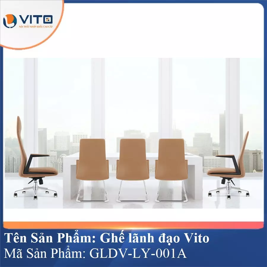 Ghế lãnh đạo da bò Vito GLDV-LY-001A