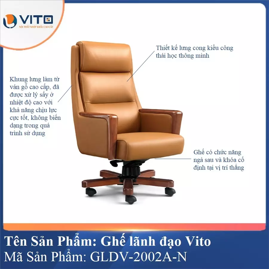 Ghế Lãnh Đạo Da Vito GLDV-2002A-N