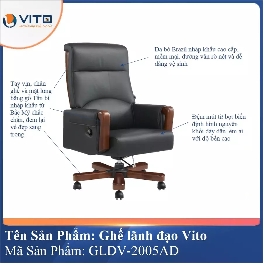 Ghế Lãnh Đạo Da Vito GLDV-2005AD