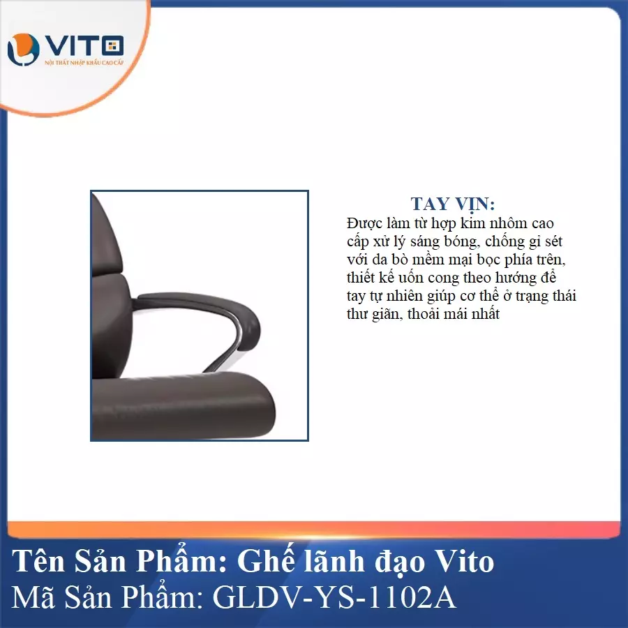 Ghế lãnh đạo da bò Vito GLDV-YS-1102A