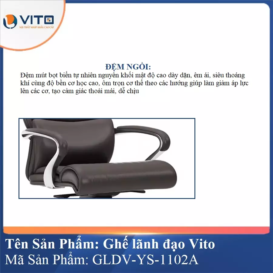 Ghế lãnh đạo da bò Vito GLDV-YS-1102A