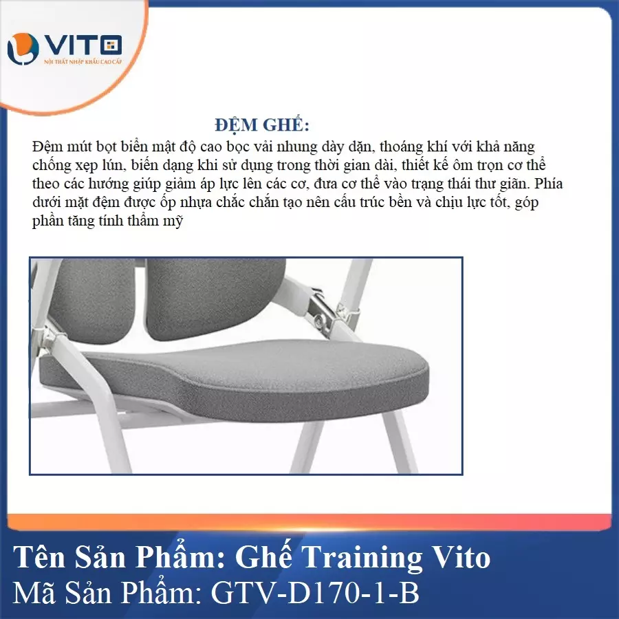 Ghế Đào Tạo Cao Cấp Vito GTV-D170-1-B