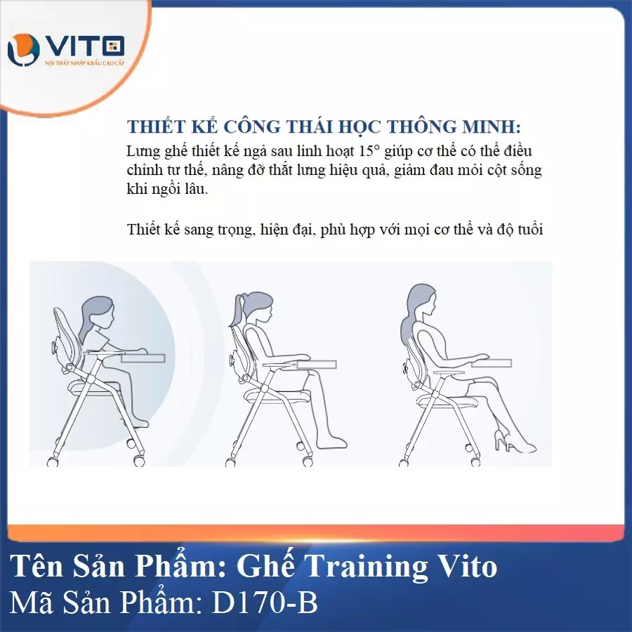 Ghế Đào Tạo Cao Cấp Vito GTV-D170-B