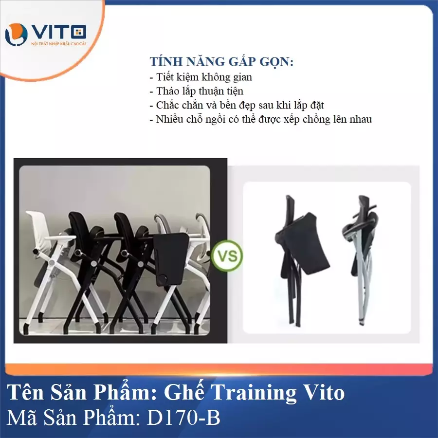 Ghế Đào Tạo Cao Cấp Vito GTV-D170-B