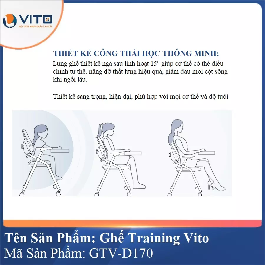 Ghế Đào Tạo Cao Cấp Vito GTV-D170