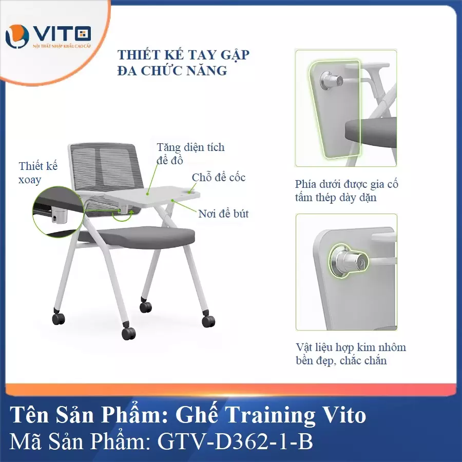 Ghế Đào Tạo Cao Cấp Vito GTV-D362-1-B