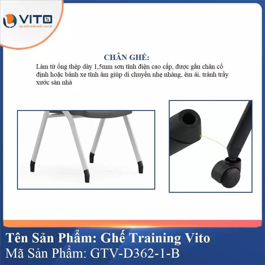 Ghế Đào Tạo Cao Cấp Vito GTV-D362-1-B