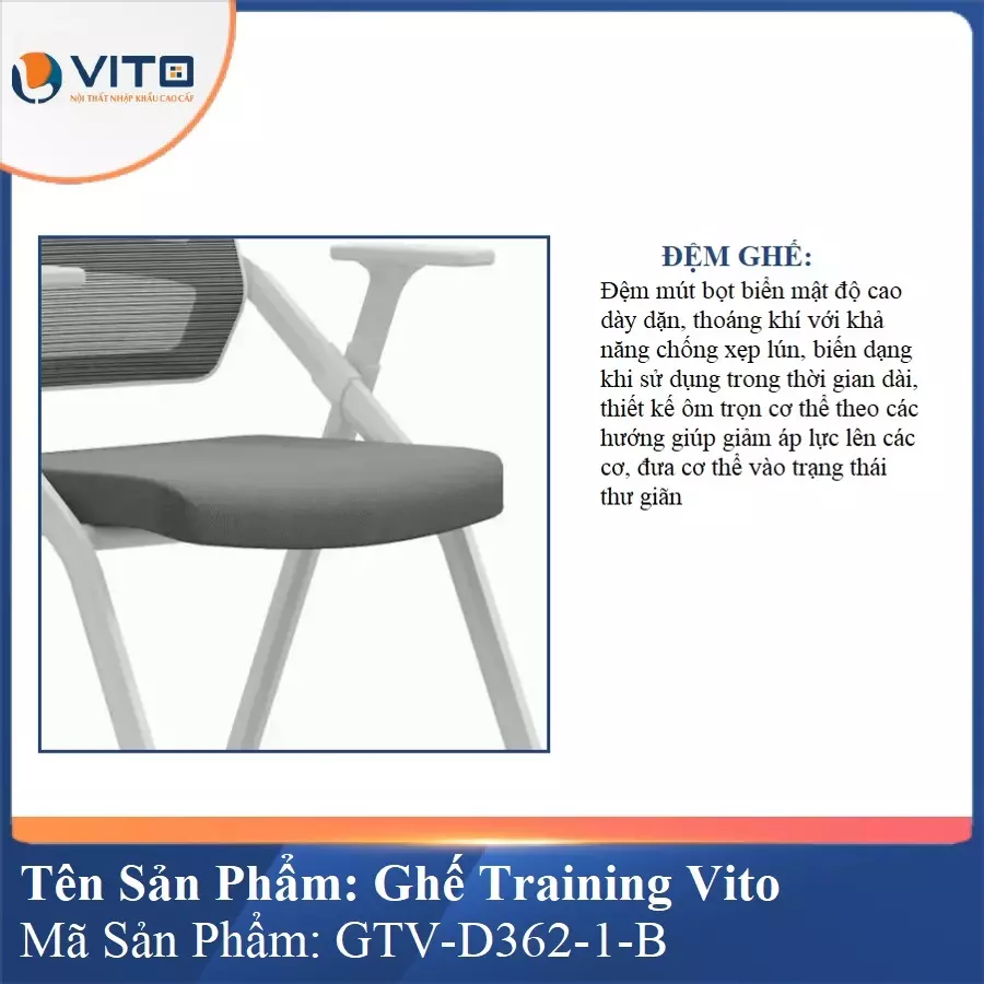 Ghế Đào Tạo Cao Cấp Vito GTV-D362-1-B