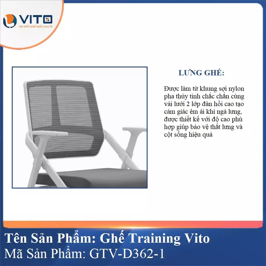 Ghế Đào Tạo Cao Cấp Vito GTV-D362-1