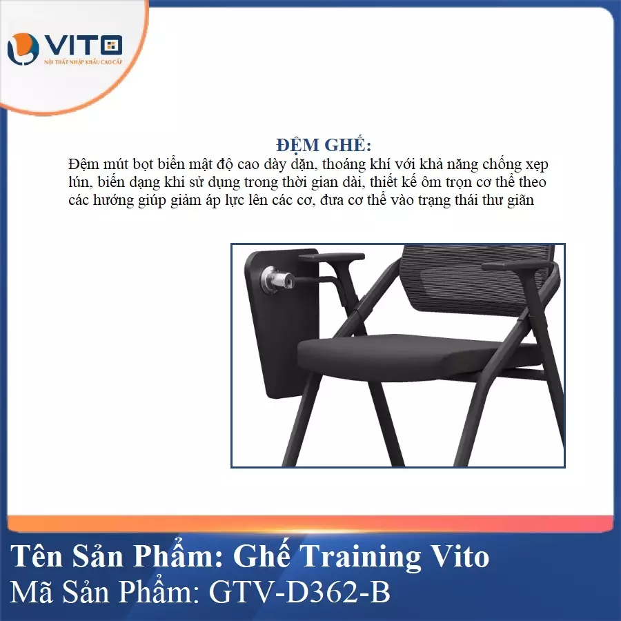 Ghế Đào Tạo Cao Cấp Vito GTV-D362-B