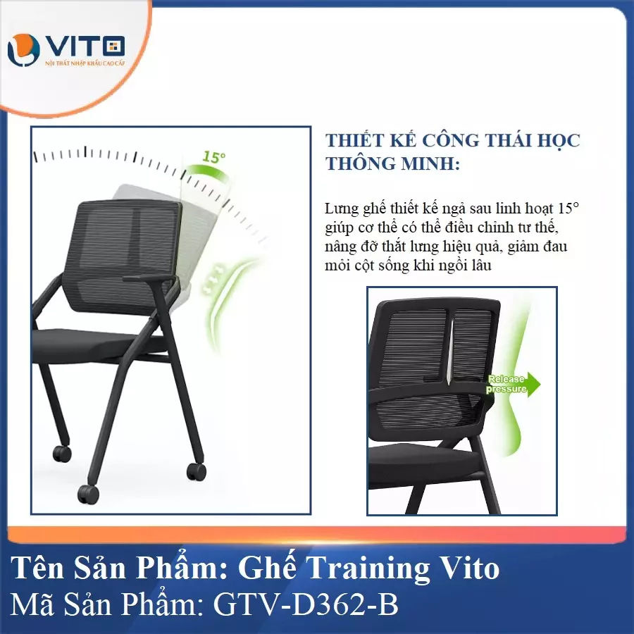 Ghế Đào Tạo Cao Cấp Vito GTV-D362-B