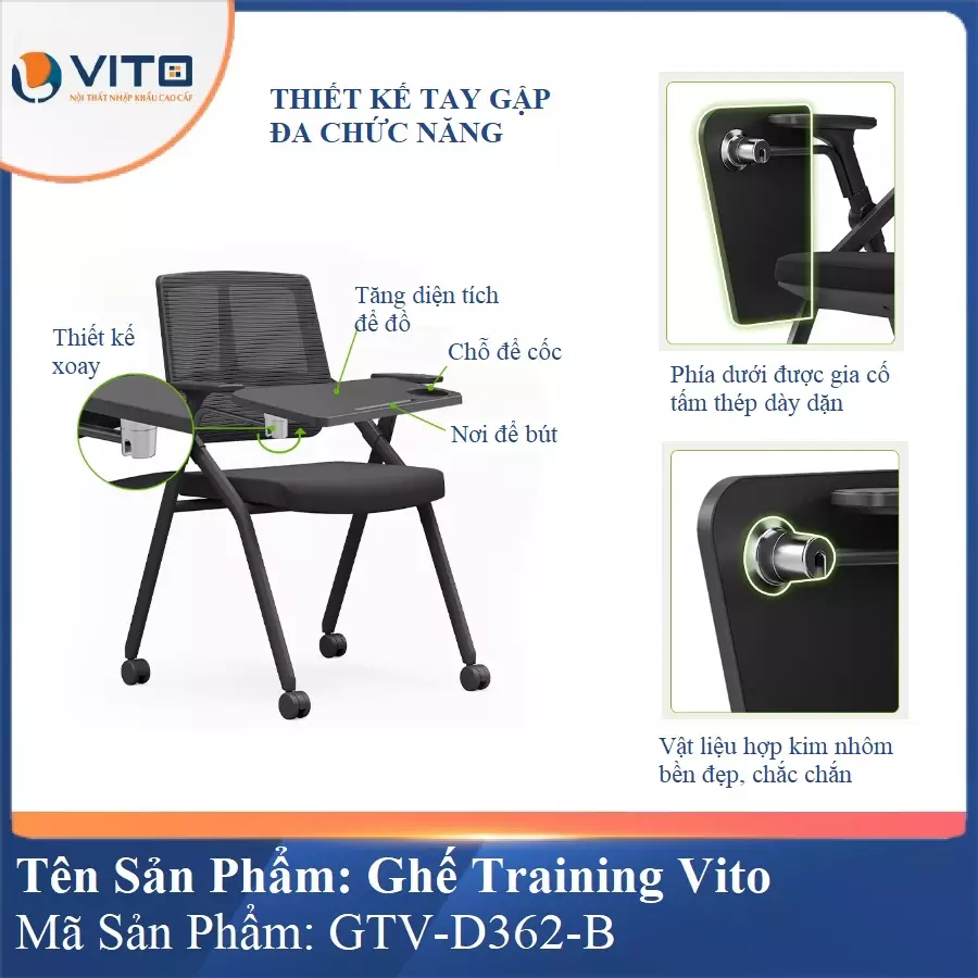 Ghế Đào Tạo Cao Cấp Vito GTV-D362-B