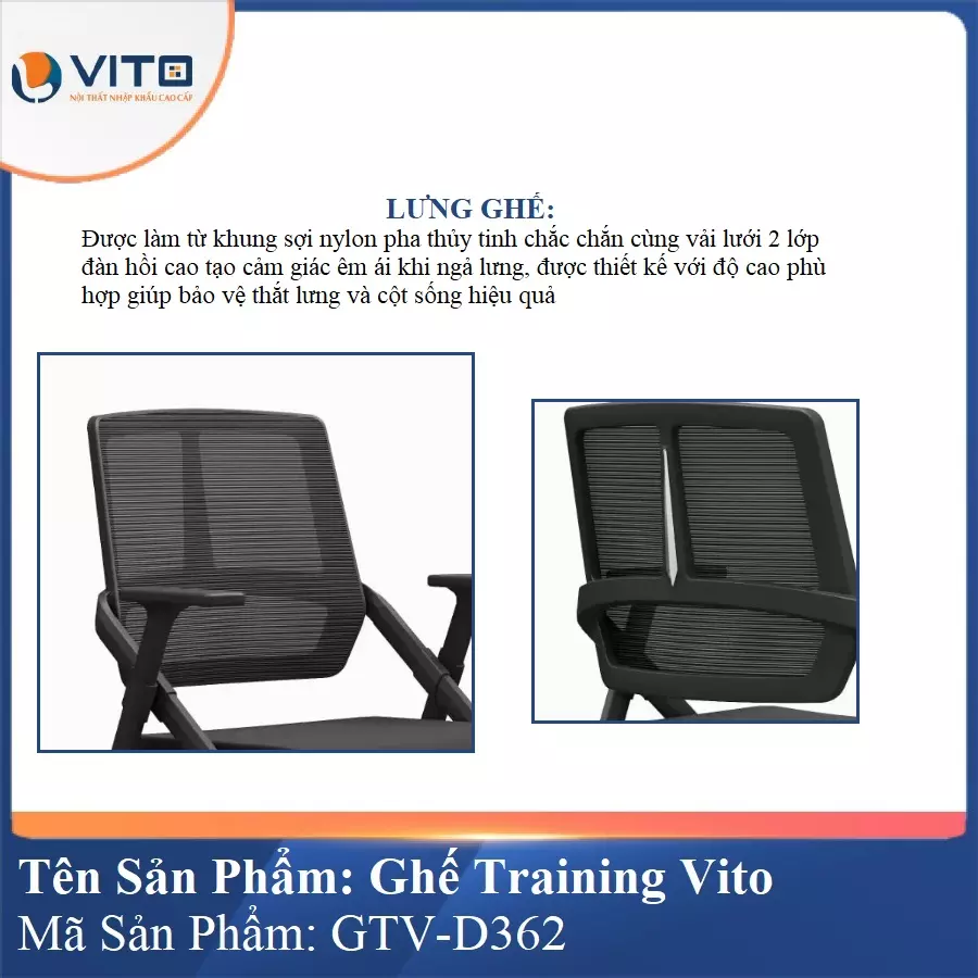 Ghế Đào Tạo Cao Cấp Vito GTV-D362