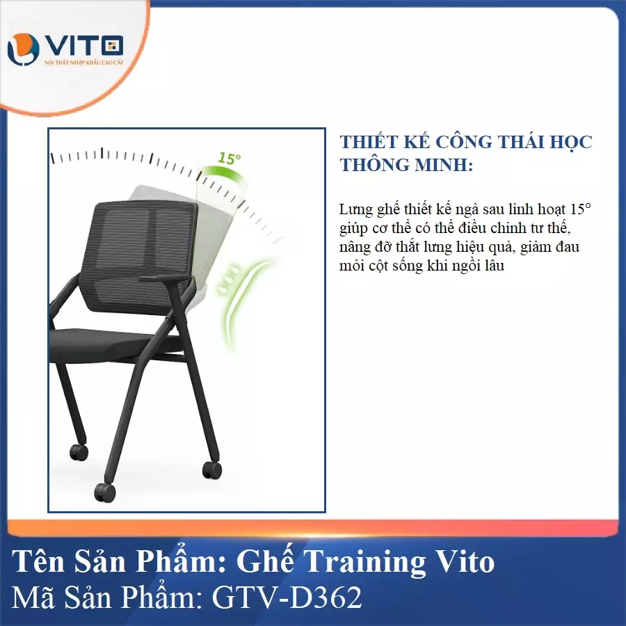 Ghế Đào Tạo Cao Cấp Vito GTV-D362