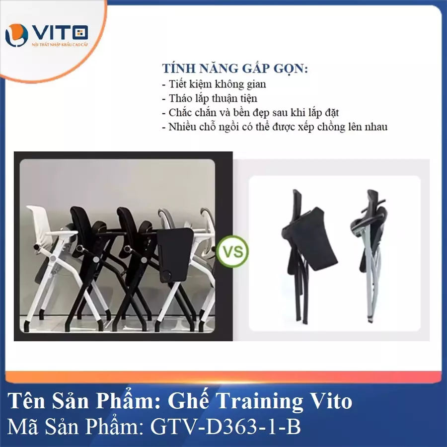 Ghế Đào Tạo Cao Cấp Vito GTV-D363-1-B