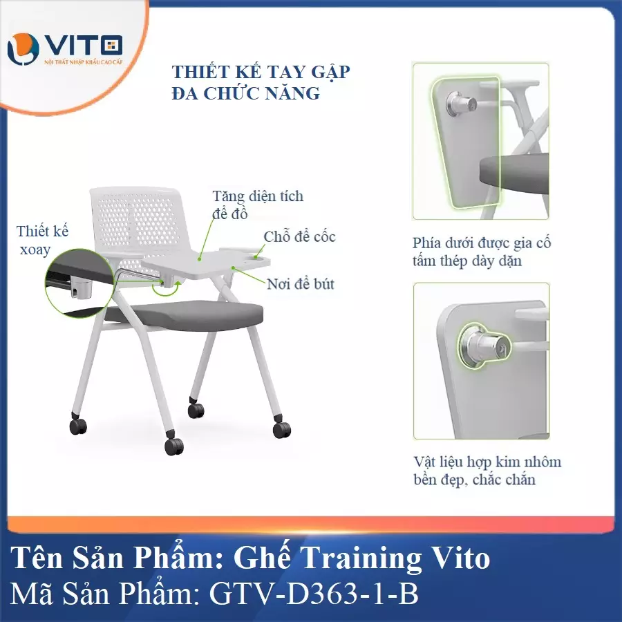 Ghế Đào Tạo Cao Cấp Vito GTV-D363-1-B