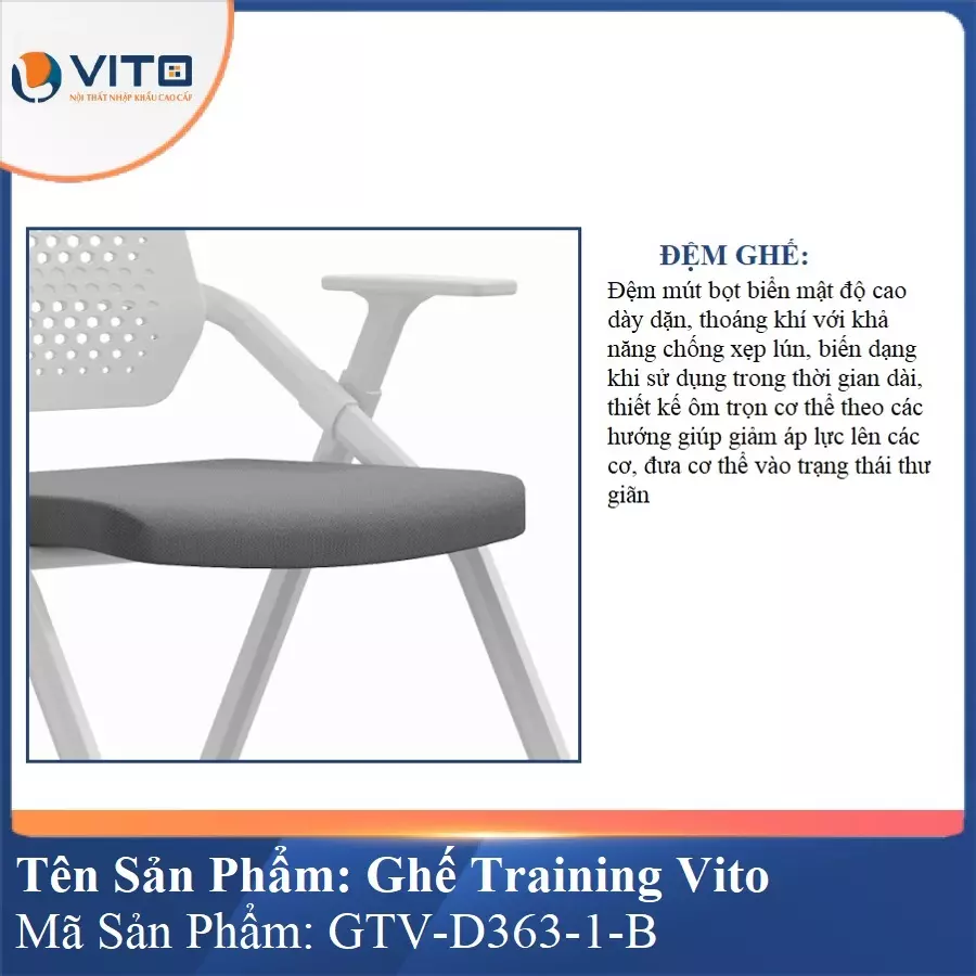 Ghế Đào Tạo Cao Cấp Vito GTV-D363-1-B