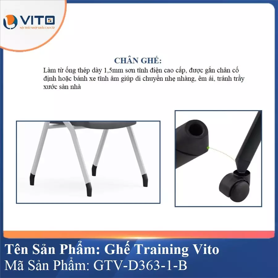 Ghế Đào Tạo Cao Cấp Vito GTV-D363-1-B