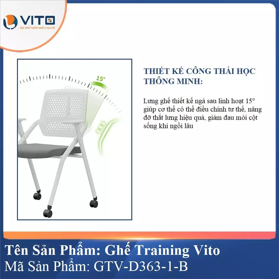 Ghế Đào Tạo Cao Cấp Vito GTV-D363-1-B