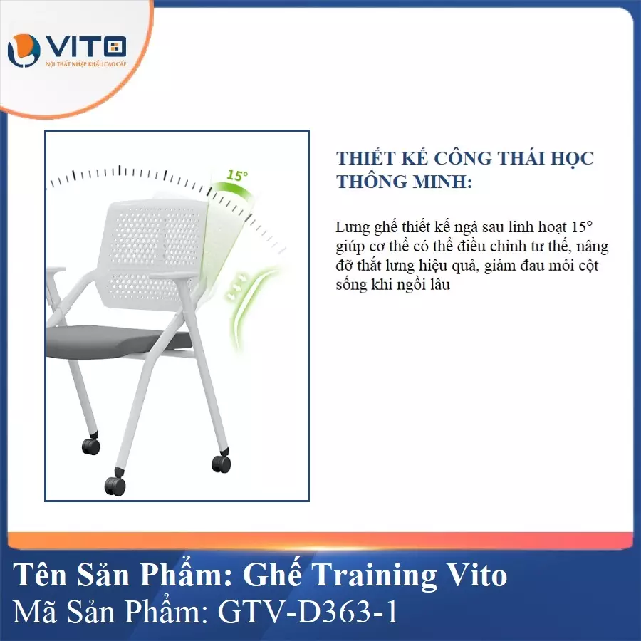 Ghế Đào Tạo Cao Cấp Vito GTV-D363-1