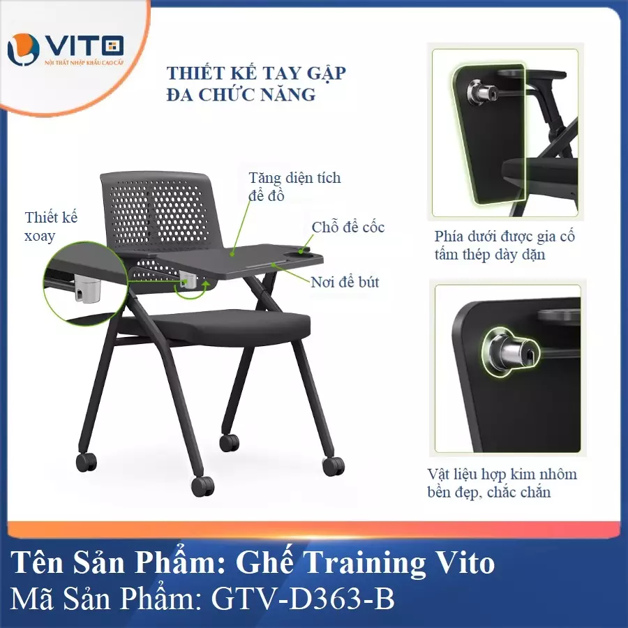 Ghế Đào Tạo Cao Cấp Vito GTV-D363-B