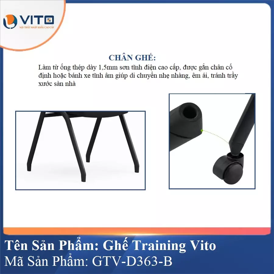 Ghế Đào Tạo Cao Cấp Vito GTV-D363-B