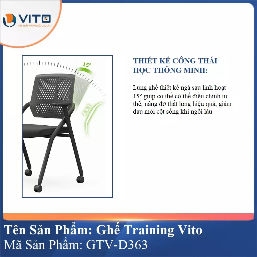 Ghế Đào Tạo Cao Cấp Vito GTV-D363